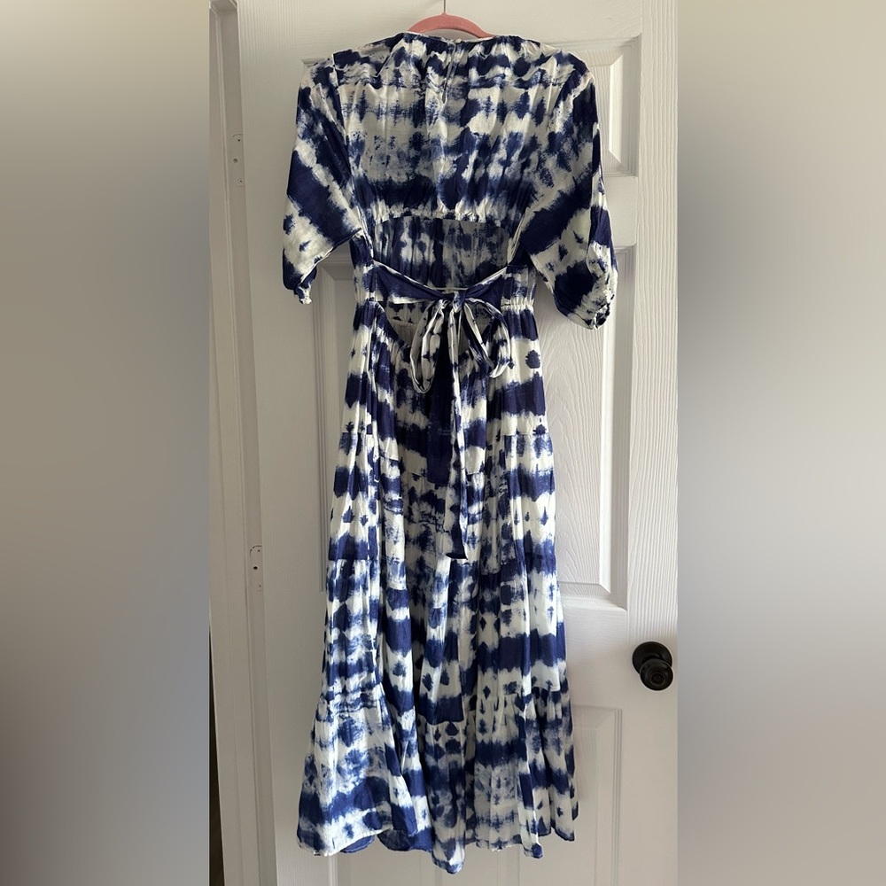Mango Navy and White Patterned Maxi Dress - Picture 2 of 4